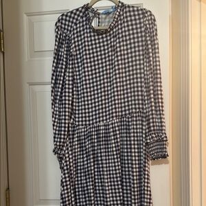 Draper James Navy  and White Gingham Dress